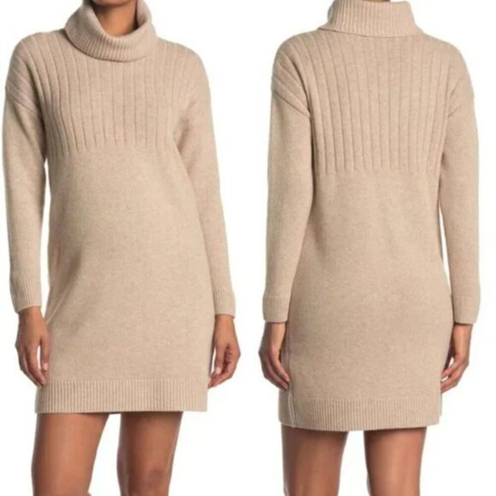NEW Madewell merino wool‎ turtle neck sweater ribbed sweater dress, XS